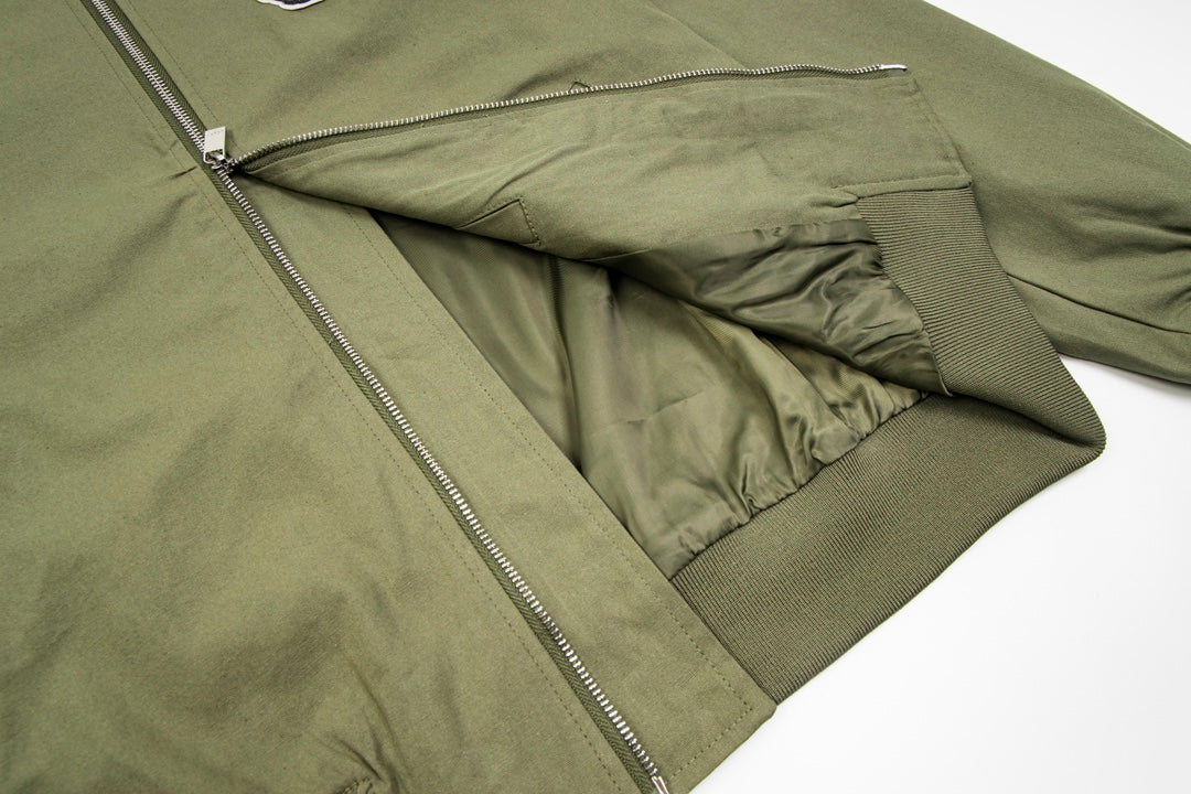 Double-sided embroidered bomber jacket