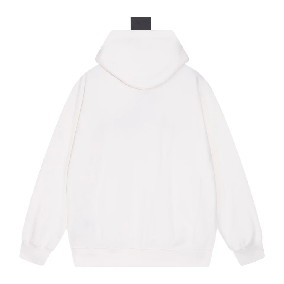 Embroidered cotton hooded sweatshirt