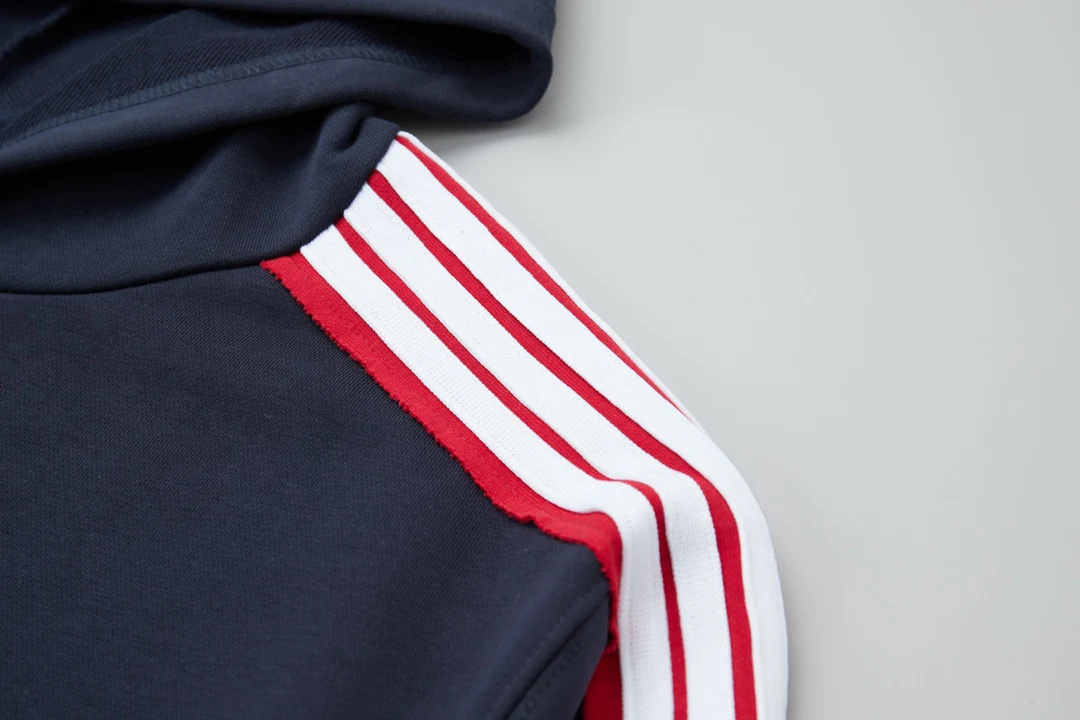 Web stripe hooded sweatshirt