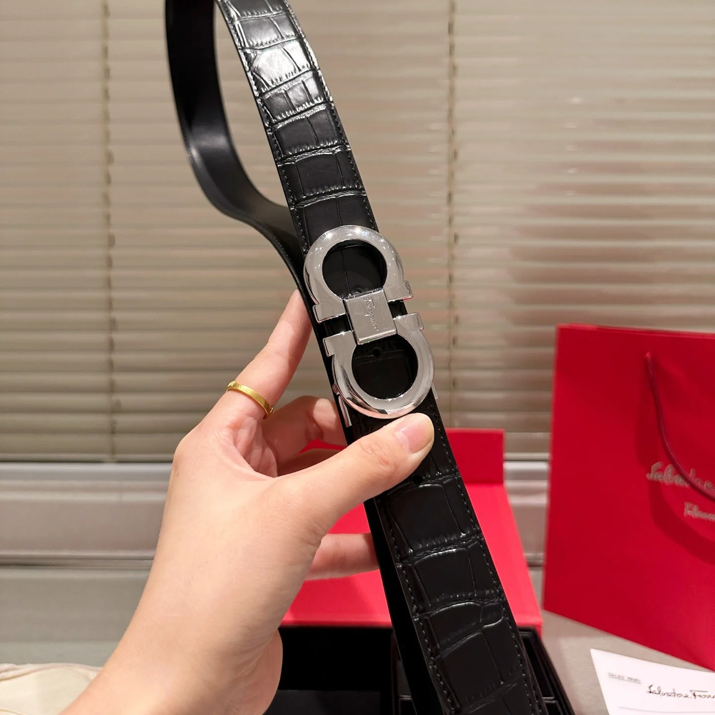 Men's 2-Color Buckle Belt with Gift Box