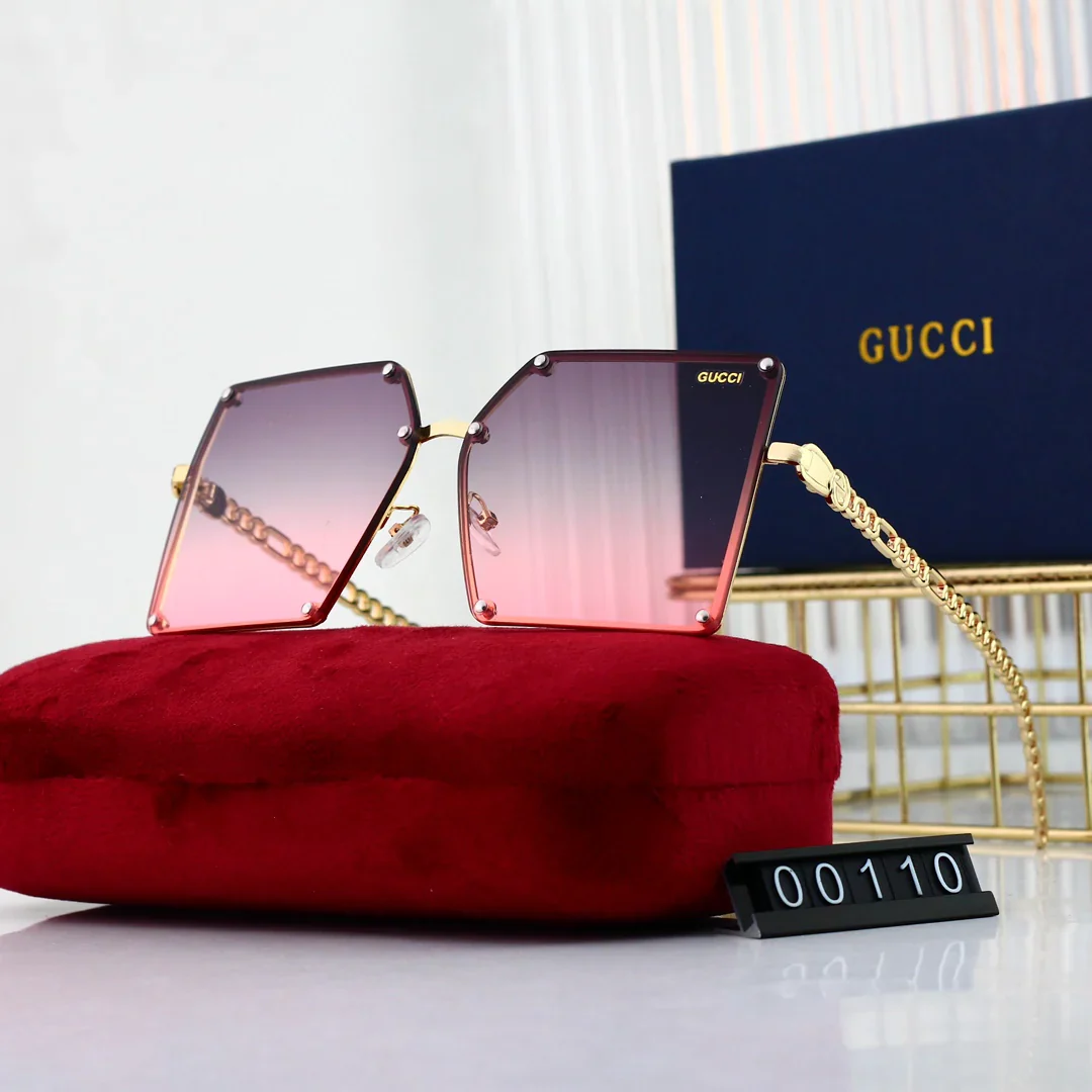 6-color square popular high-definition lens metal sunglasses 00110