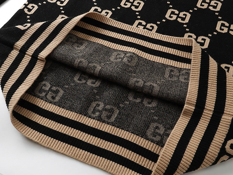 Jacquard-knit cashmere sweatshirt