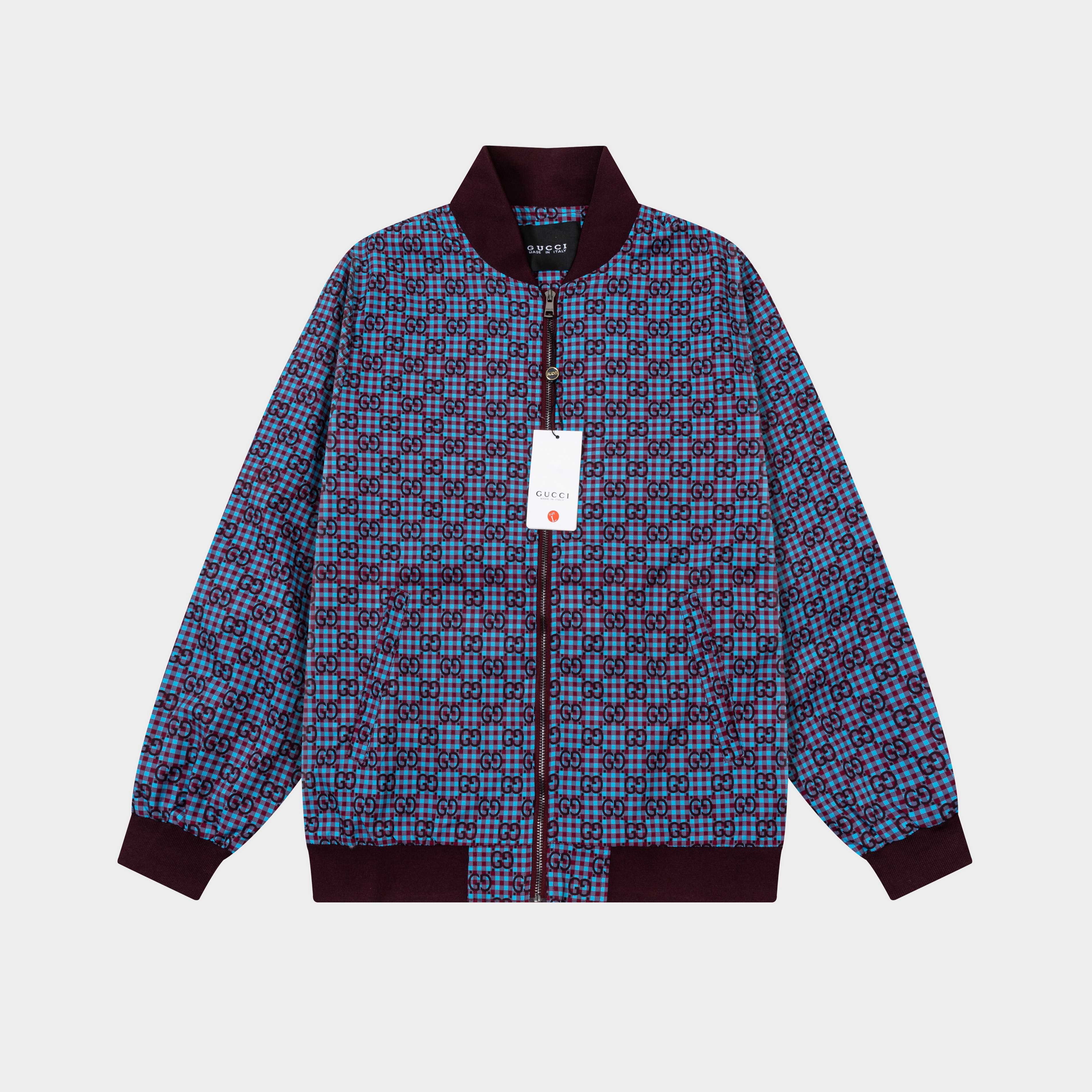 Satin jacquard baseball jacket