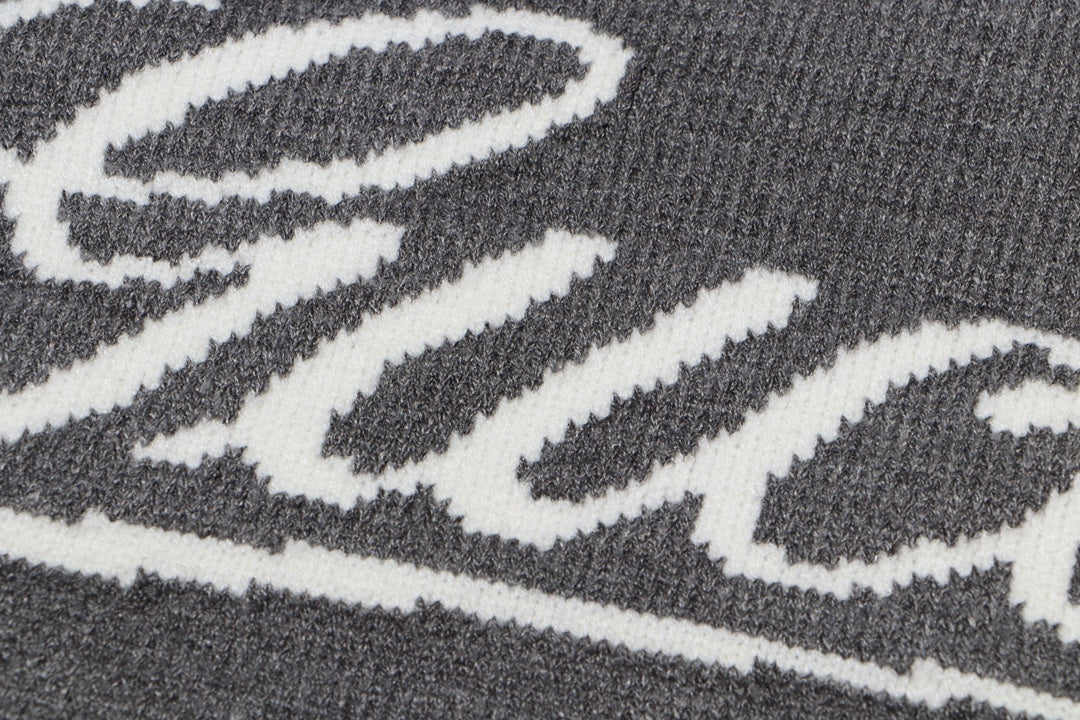 Knitted jacquard cashmere sweatshirt