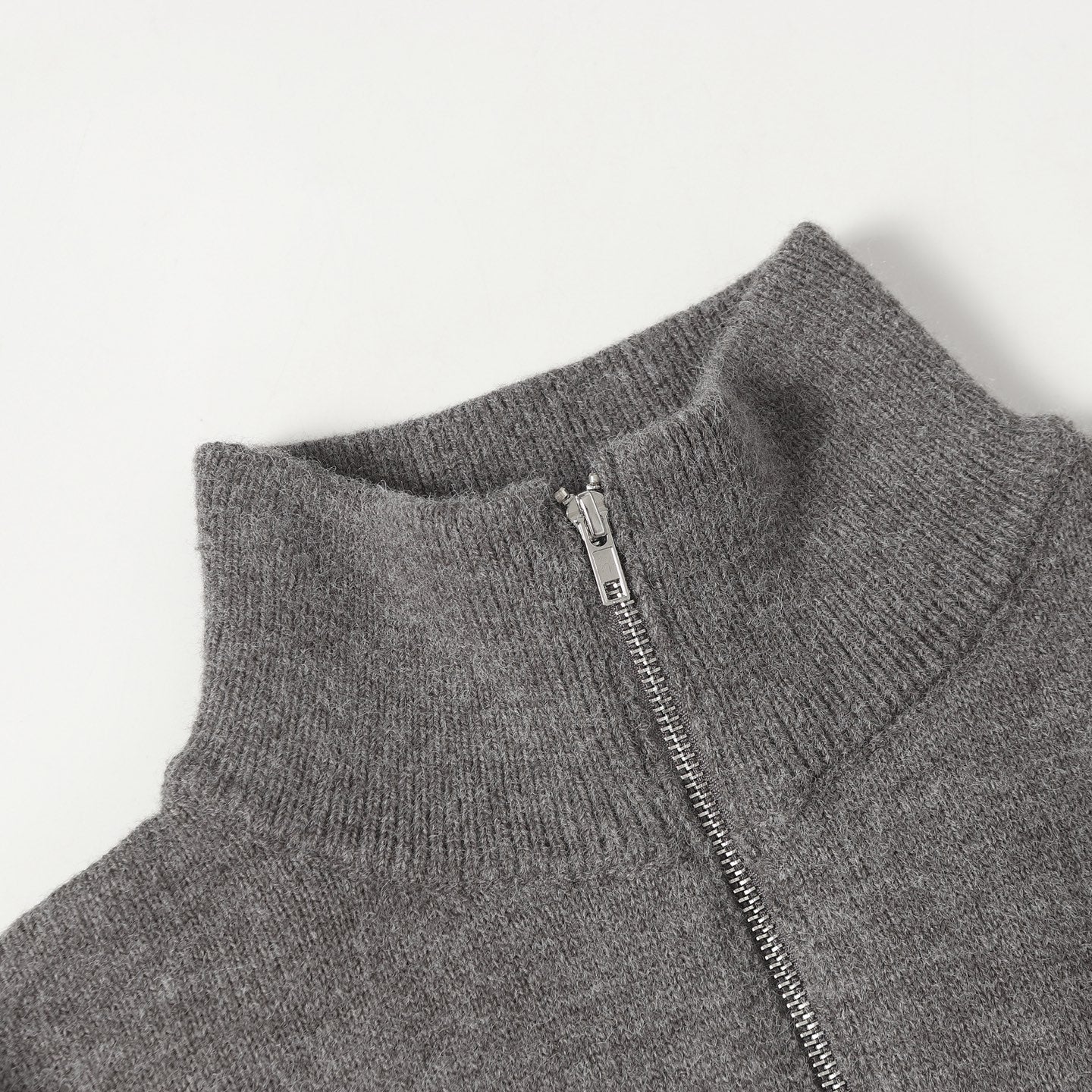 Embroidered mock neck cashmere sweater