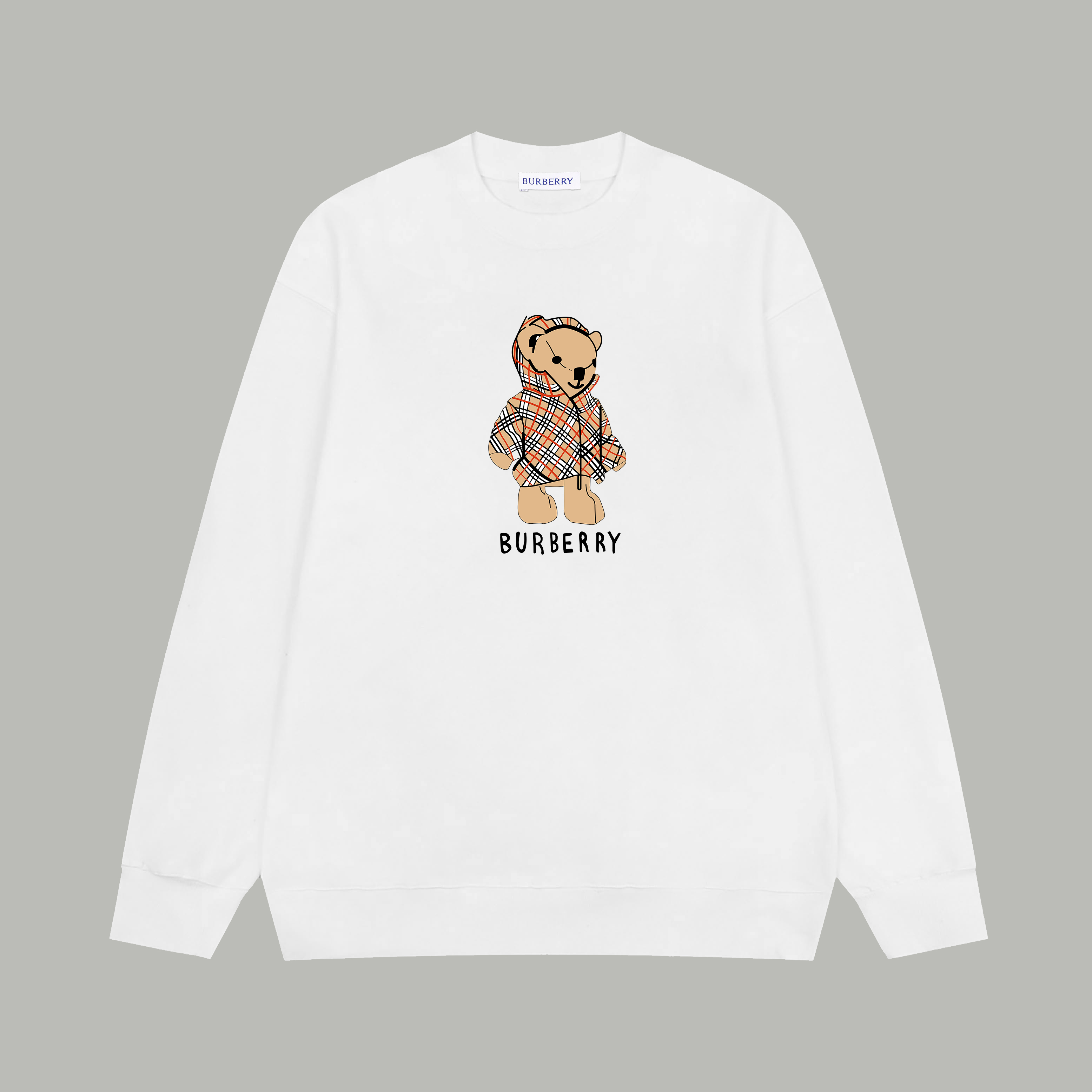 Cartoon Print Bear Crew Neck Sweatshirt