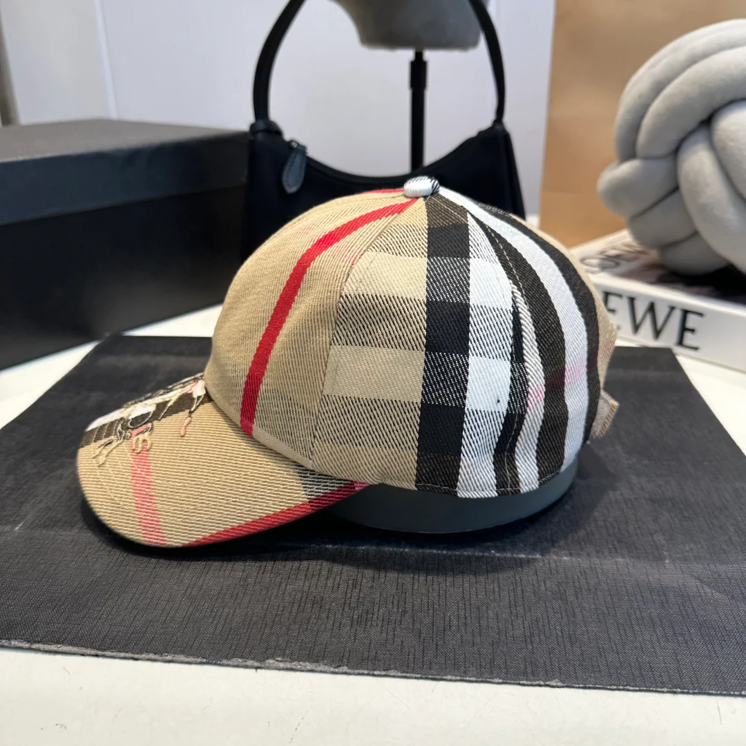 Plaid embroidered baseball cap