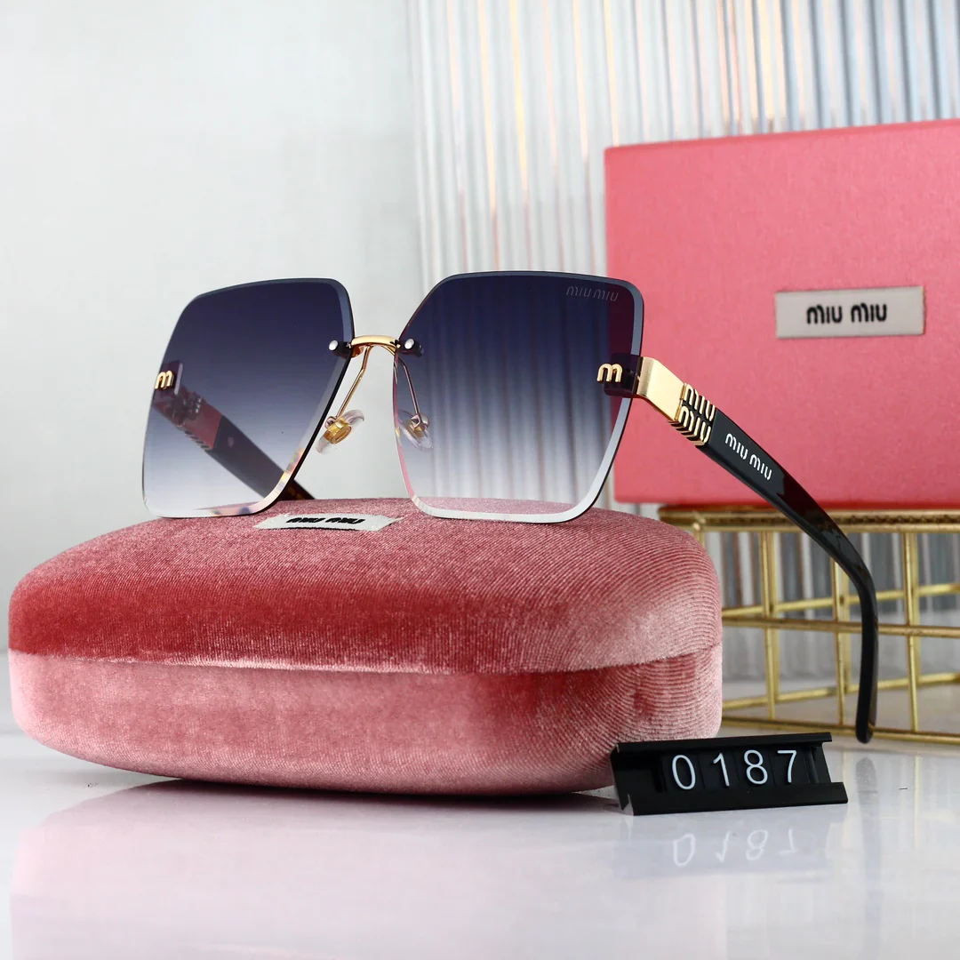 6-color high-definition lens frameless design sunglasses 0187