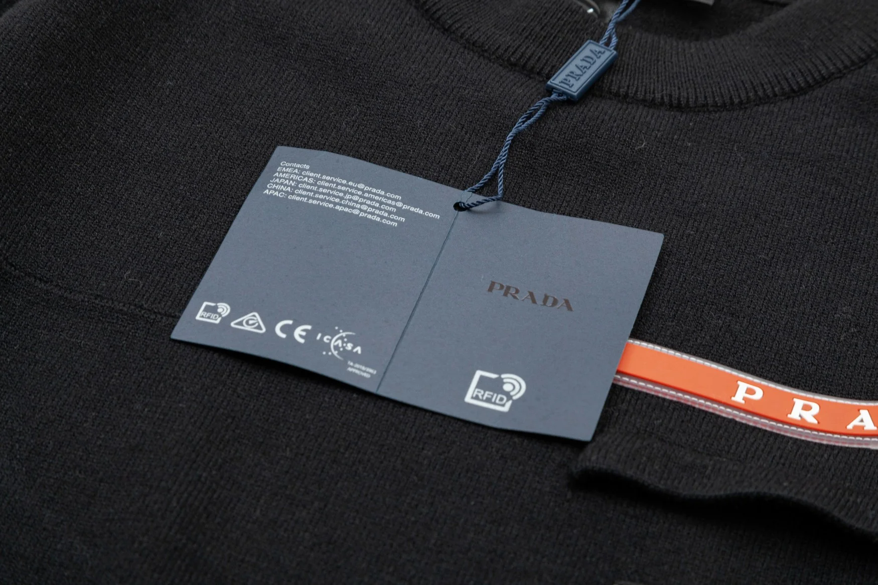 Rubber stripe jacquard knit sweater