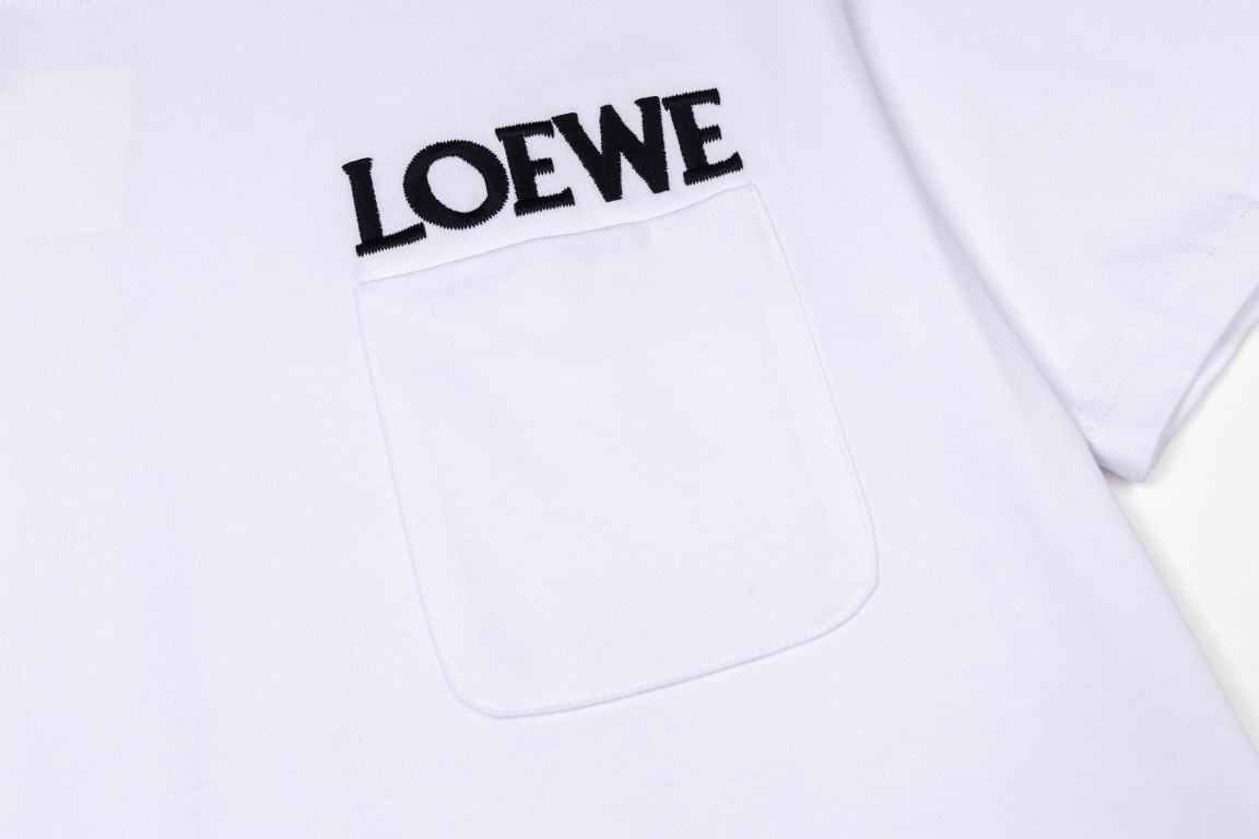 Embroidered pocket cotton T-shirt