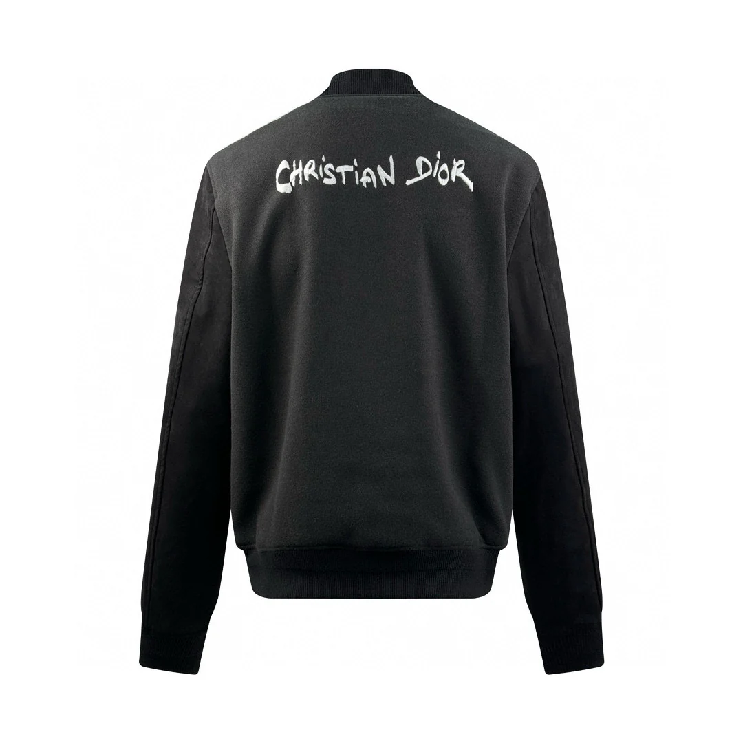 Embroidered printed baseball jacket