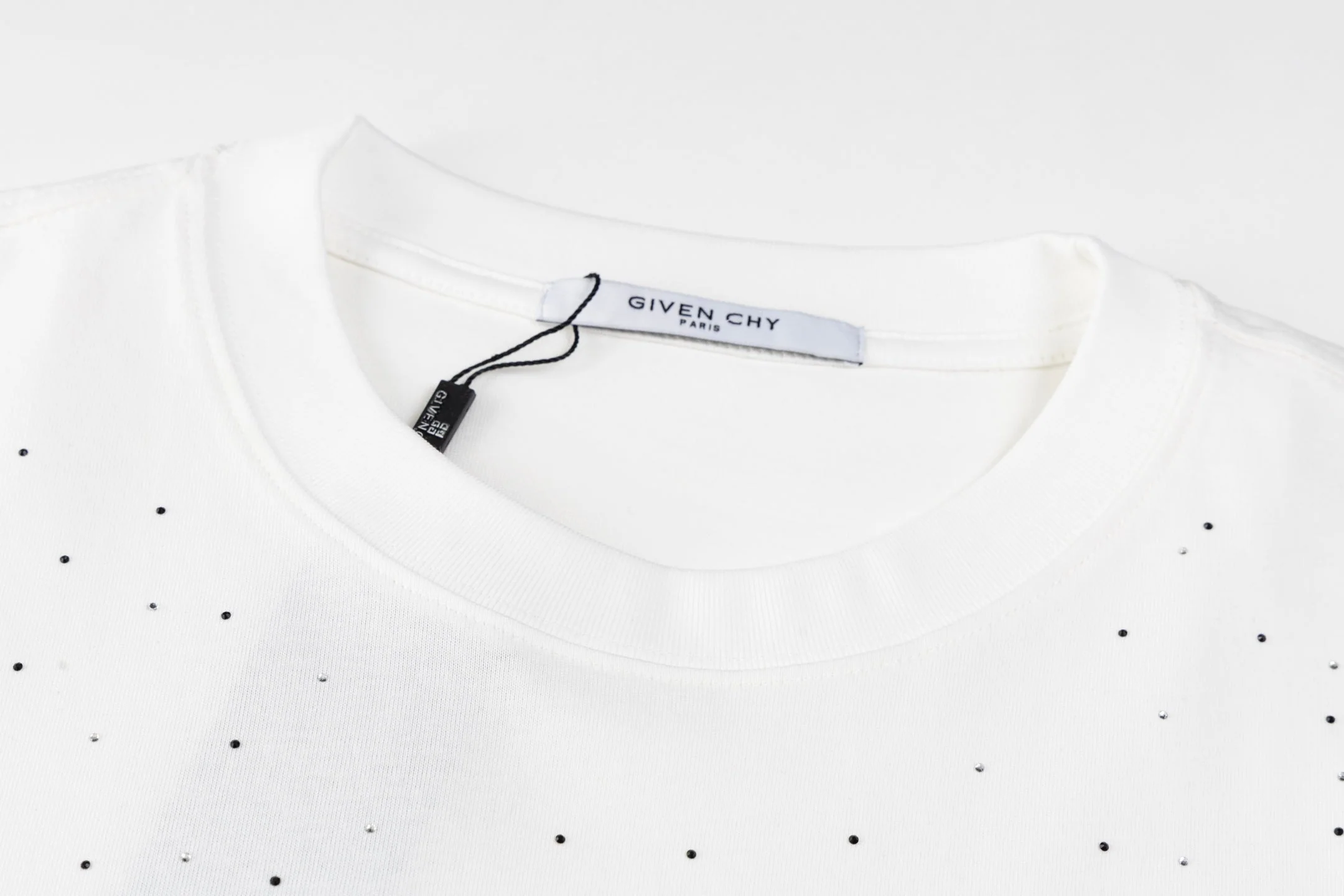 Rhinestone Printed Cotton T-Shirt