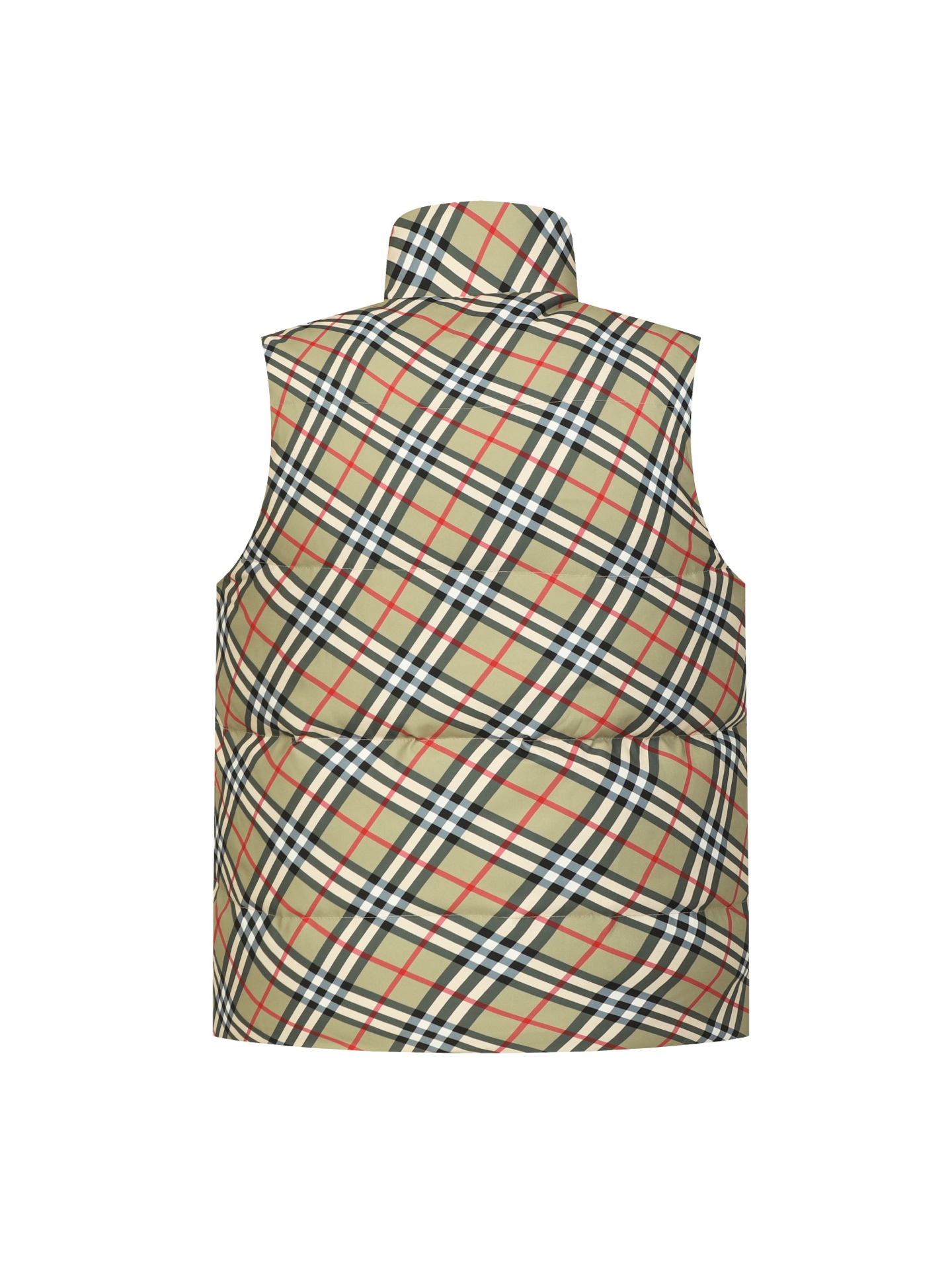 Classic plaid reversible down vest