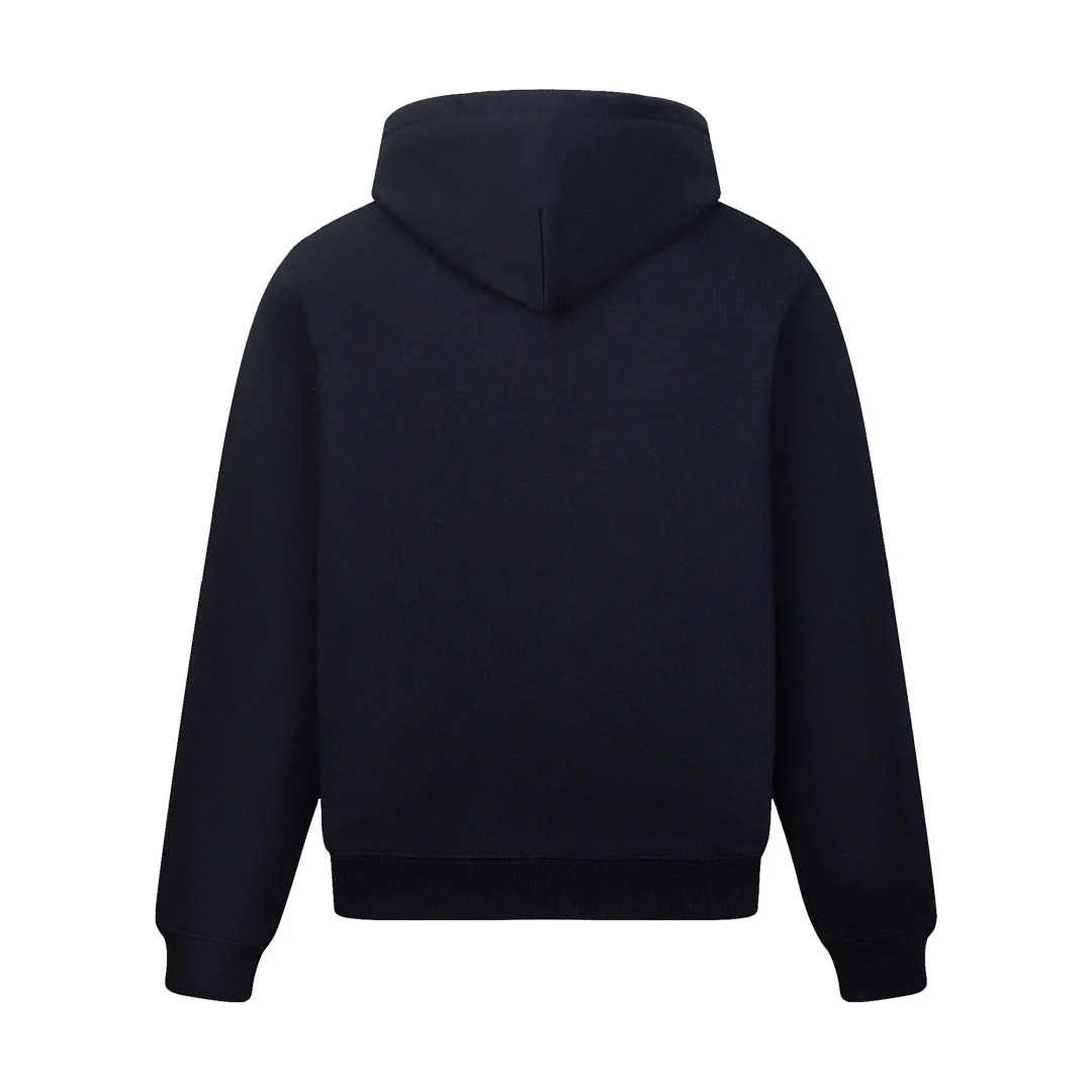 Logo Check Embroidered Cotton Hoodie