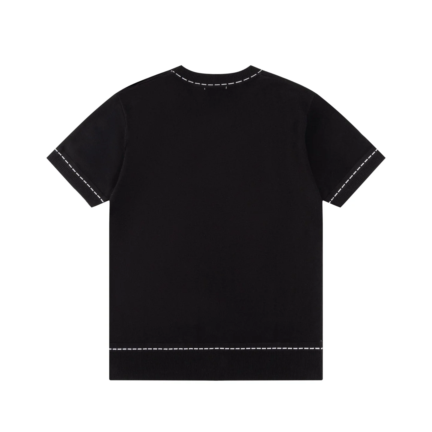 Knitted embroidered cotton T-shirt