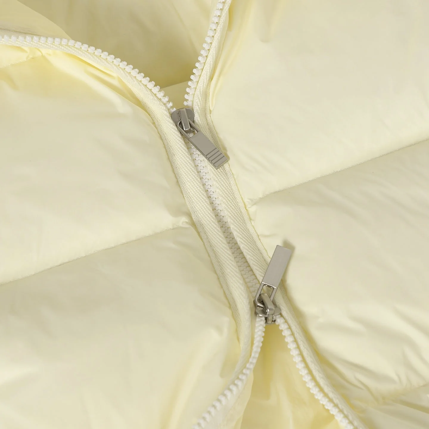 Knitted hooded down jacket