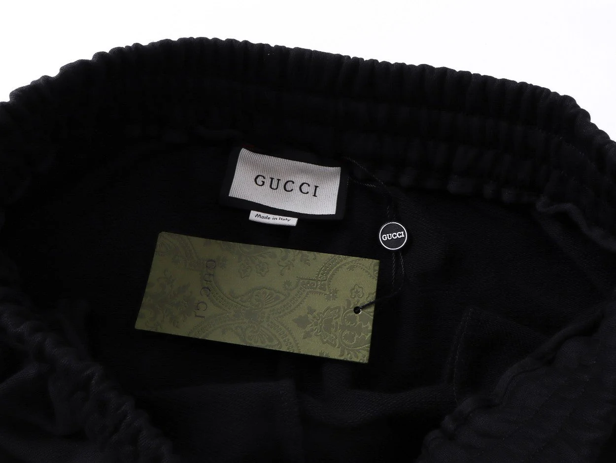 Embroidery drawstring casual trousers