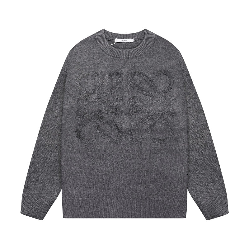 Knitted jacquard cashmere sweatshirt