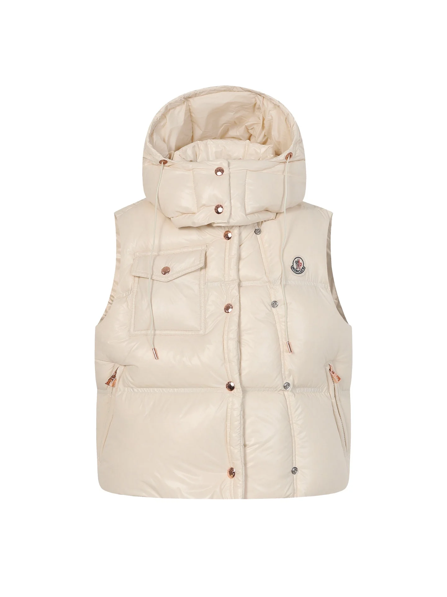 Fashionable hooded down vest