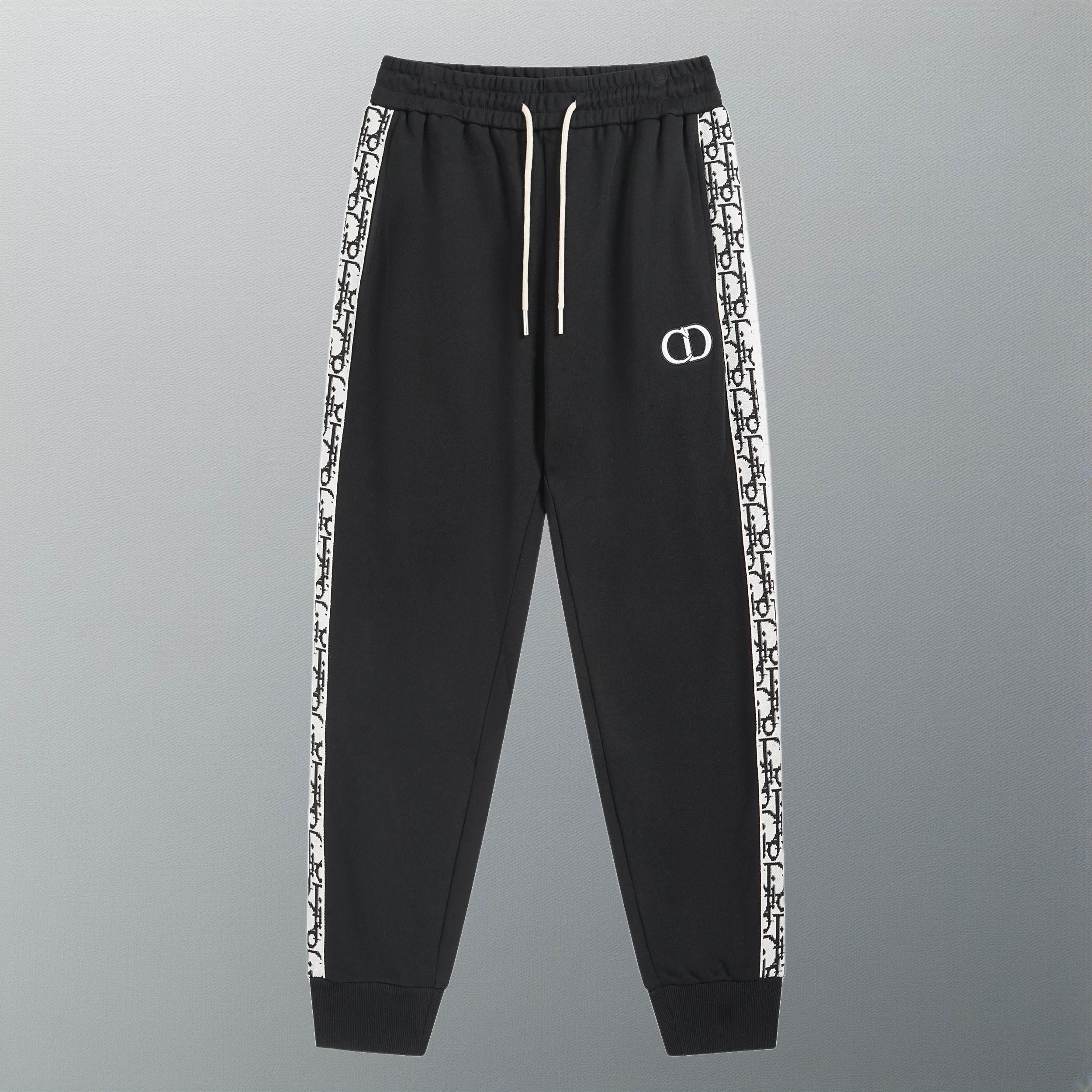 Embroidery drawstring casual trousers