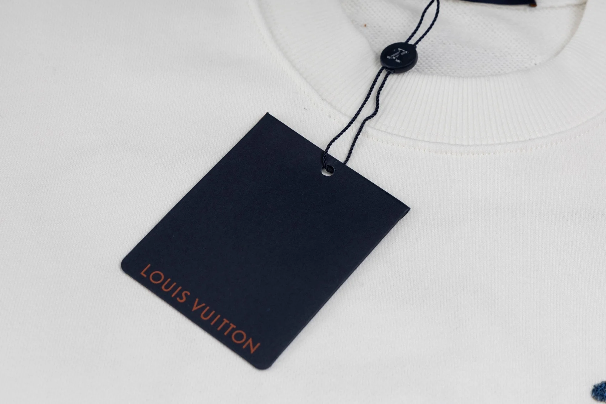 Double-sided embroidered round neck cotton sweatshirt