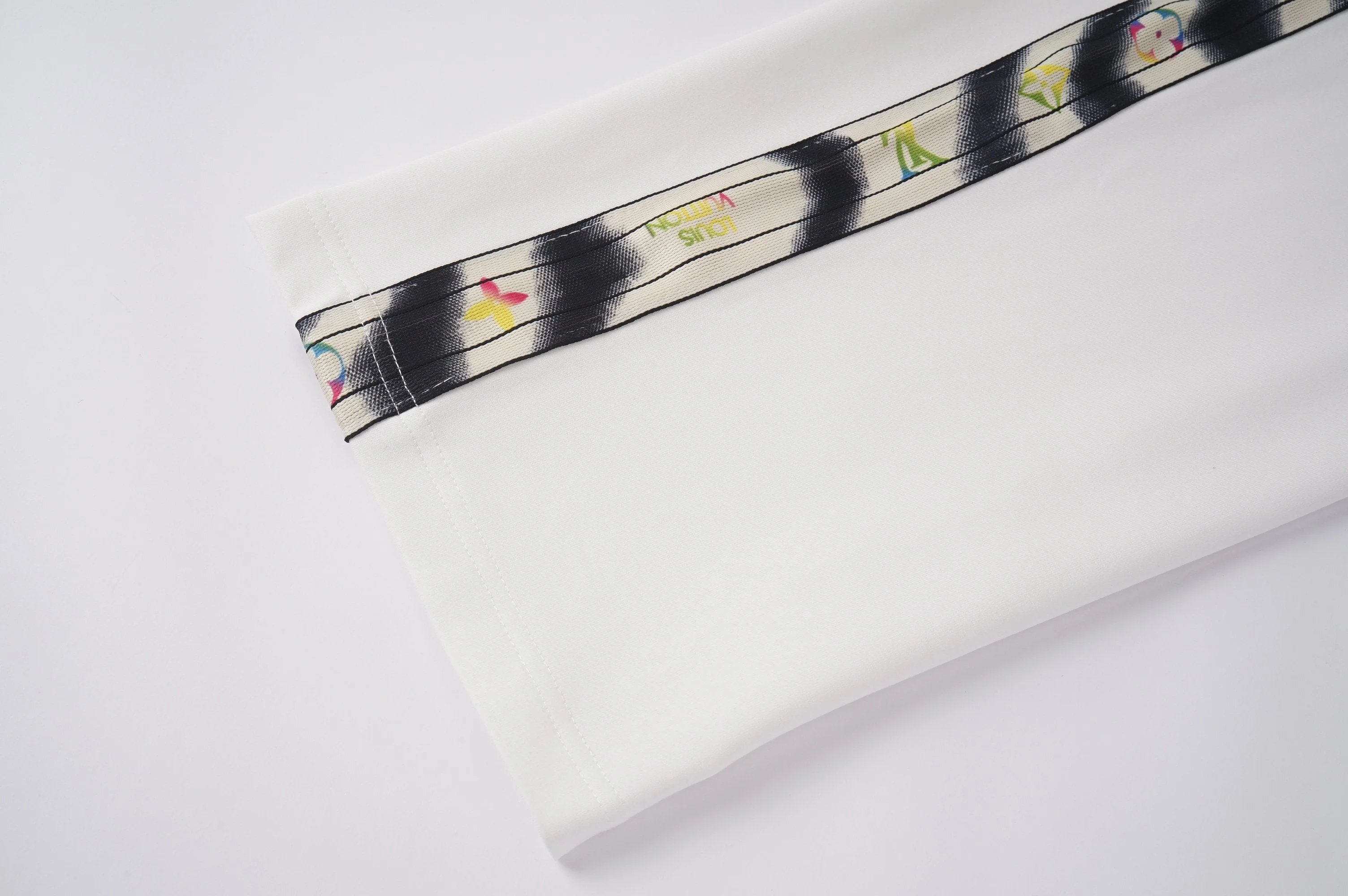 Embroidered drawstring casual trousers