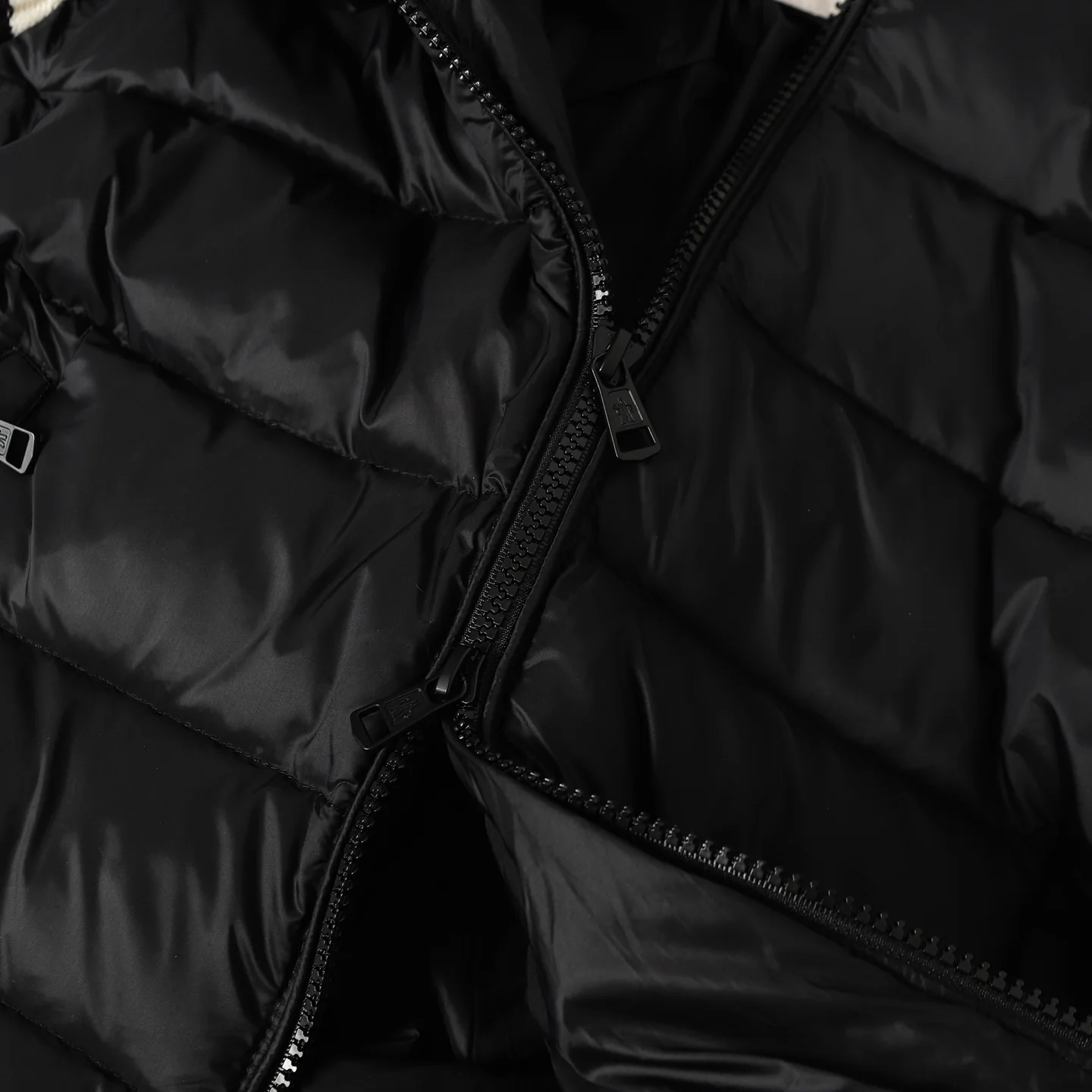 Wool knit down stand collar jacket