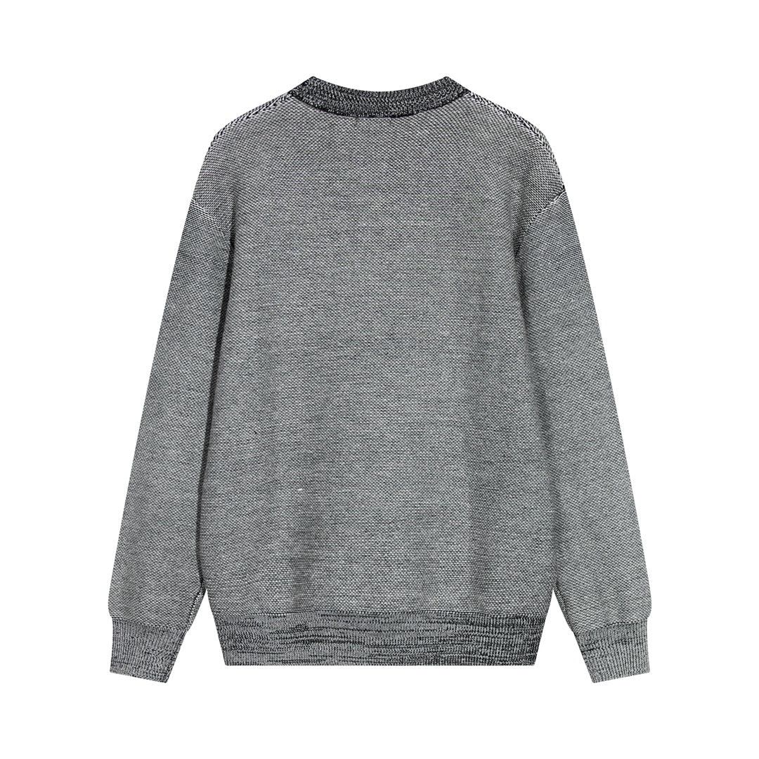 Fashionable jacquard sweater-Grey