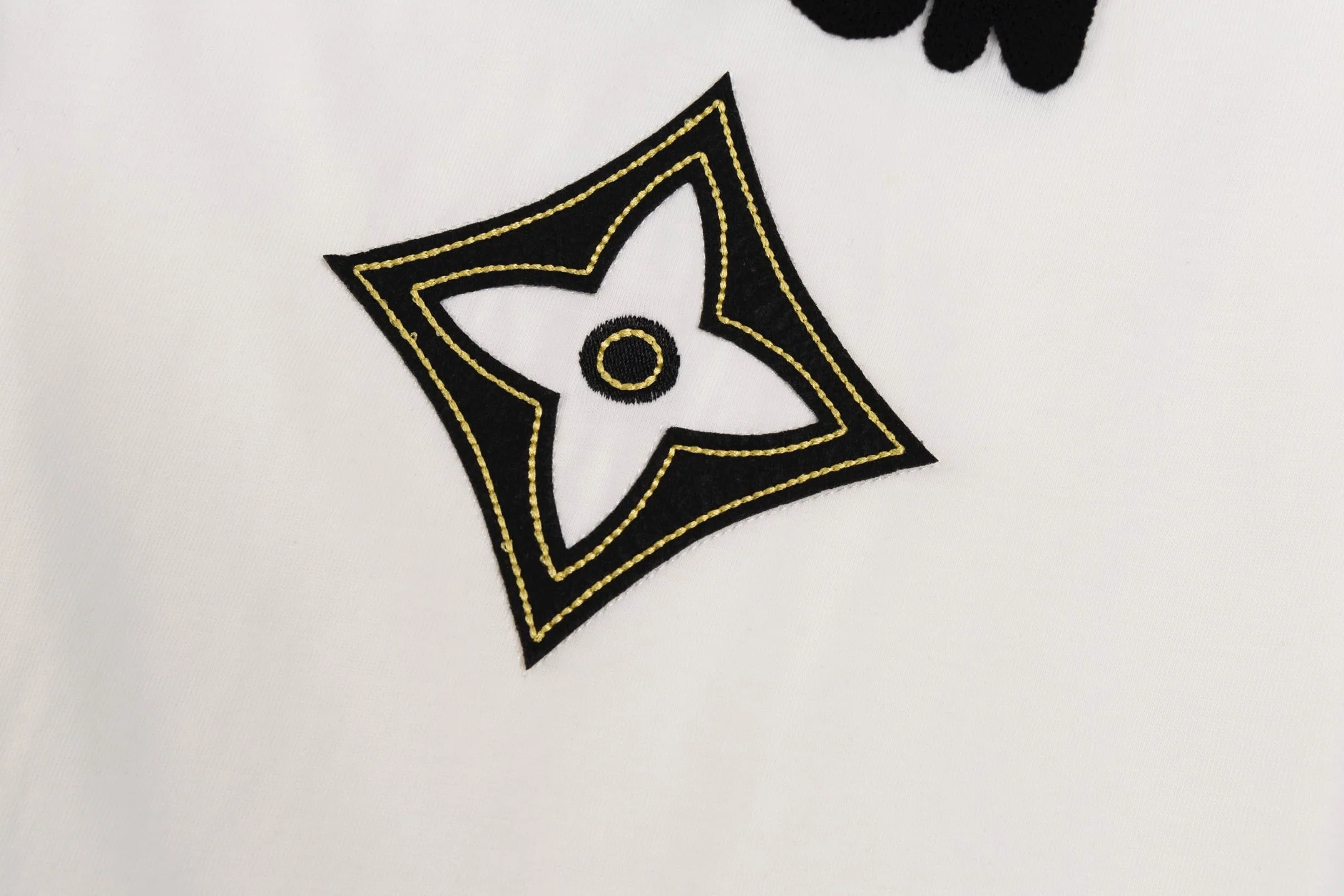 Double-sided embroidered cotton T-shirt