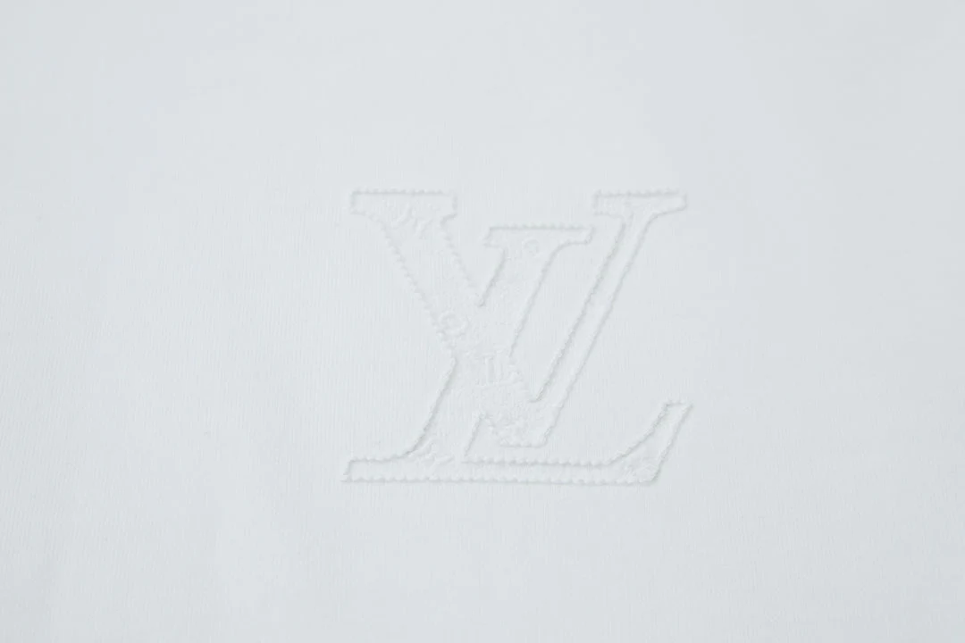 Double-sided embroidered cotton crew neck sweatshirt