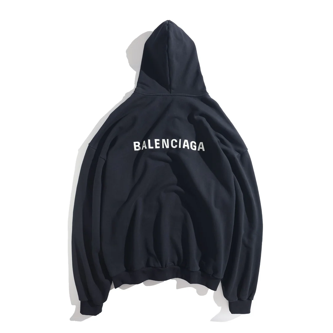 Letter Button Hooded Sweatshirt