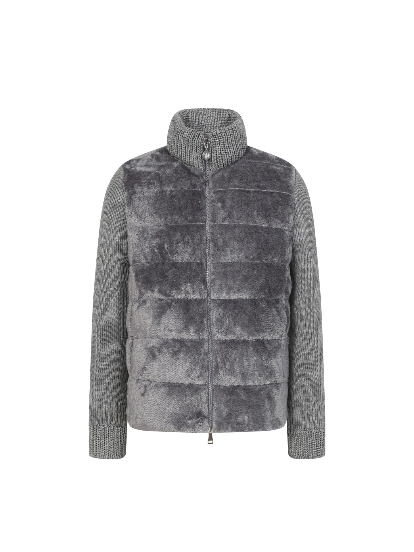 Teddy Velvet Panel Knitted Cardigan