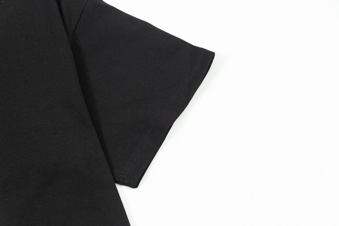 Embroidered crew neck cotton T-shirt