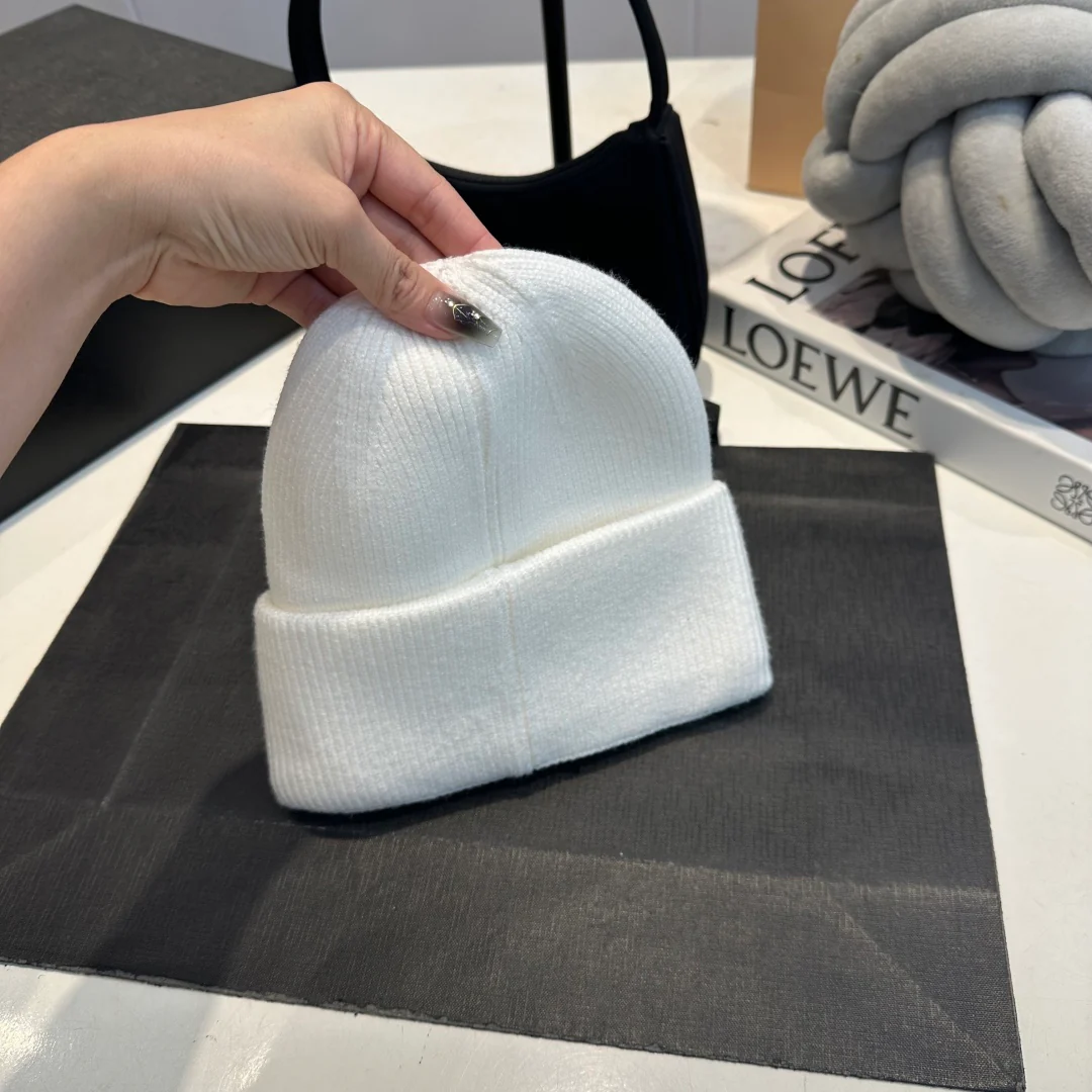 Leather Print Cashmere Knitted  Beanie