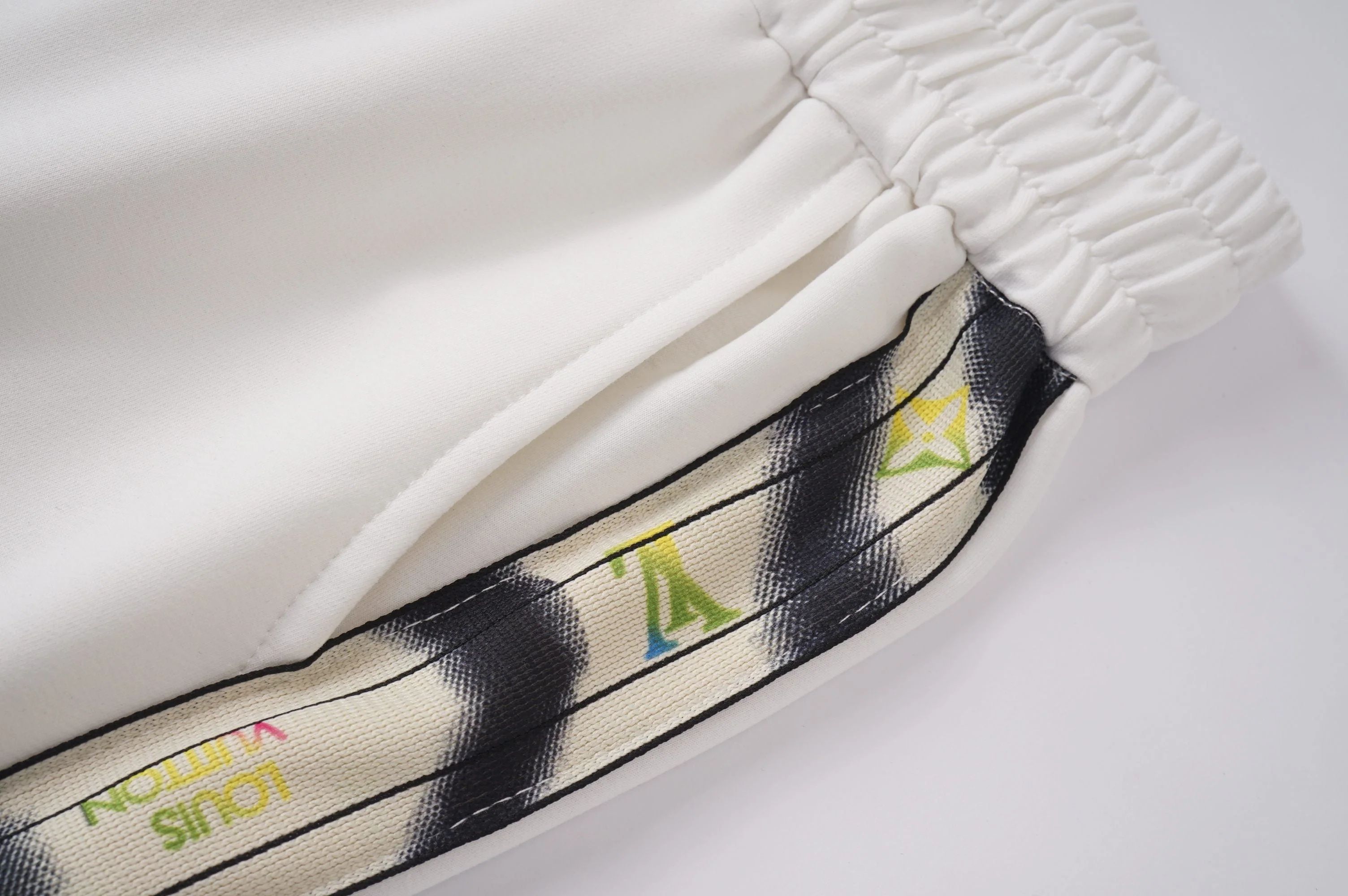 Embroidered drawstring casual trousers