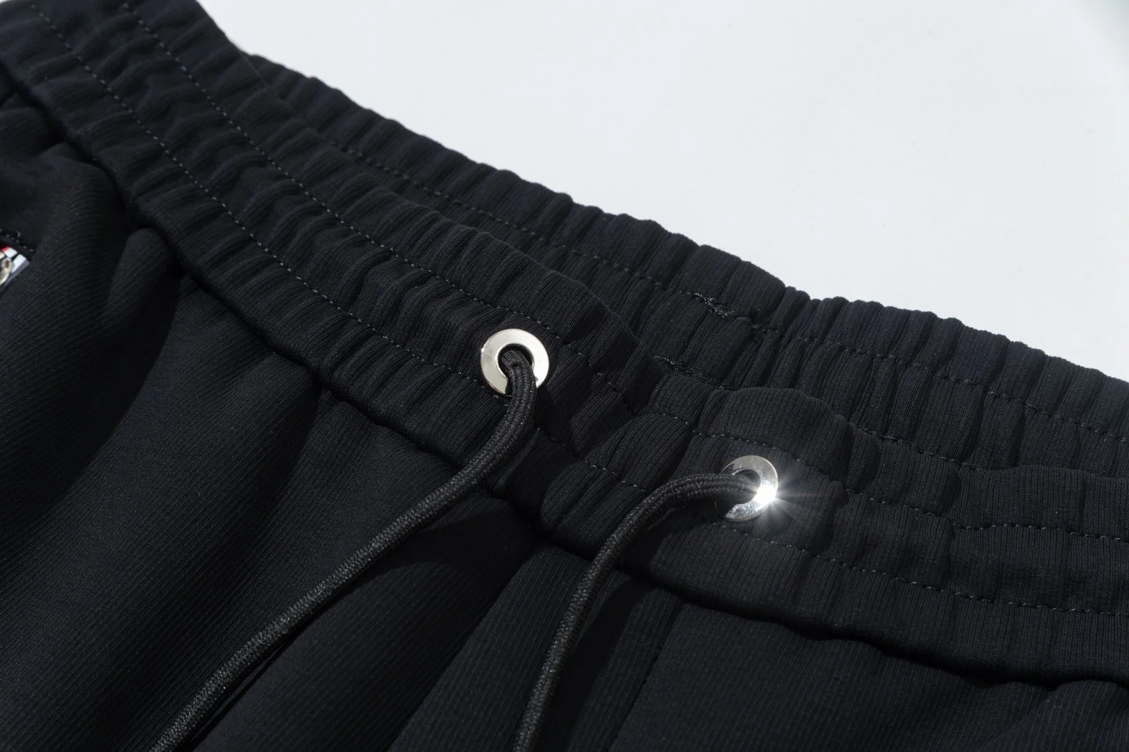 Colorful embroidered cotton drawstring trousers