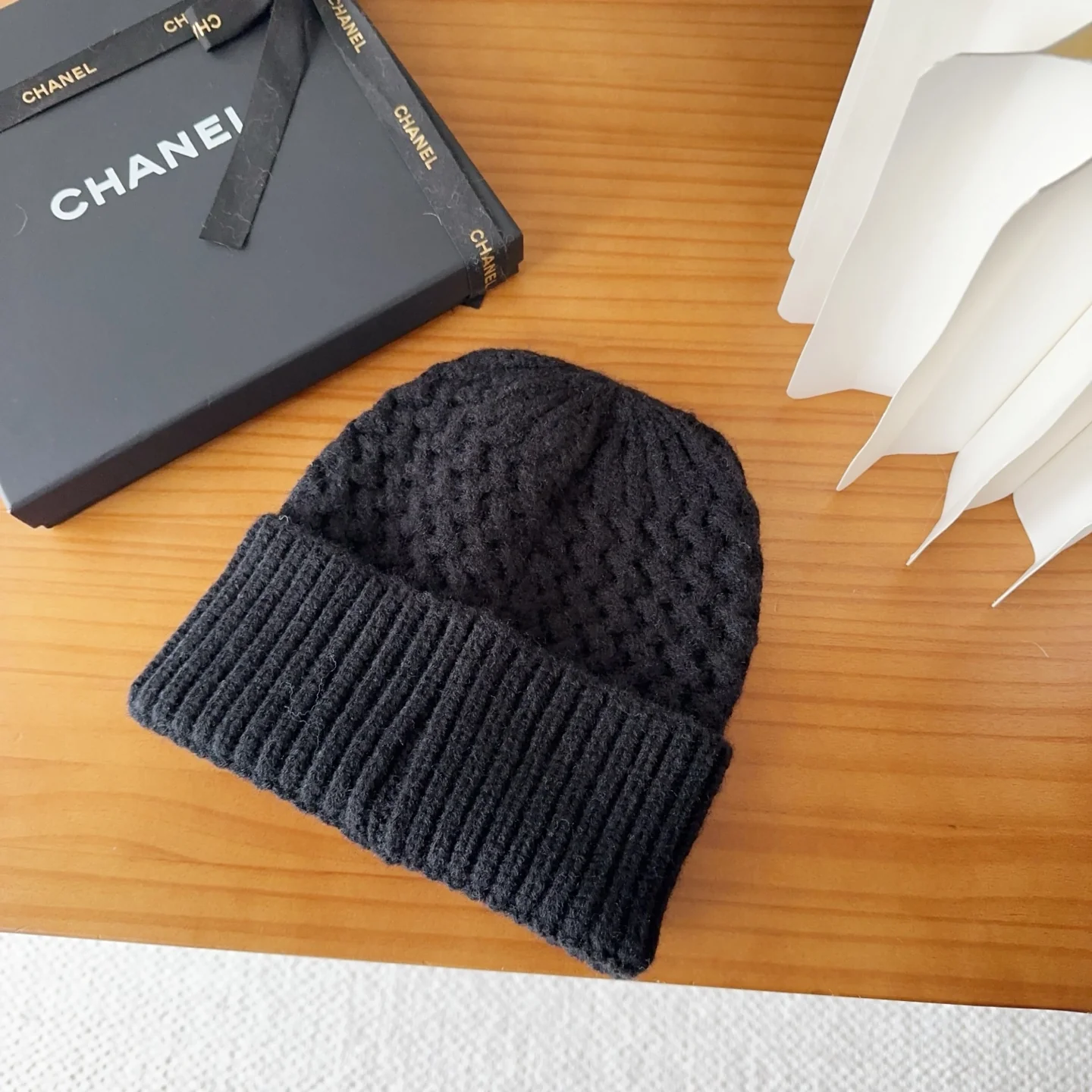 Embroidered Wool Knit Beanie
