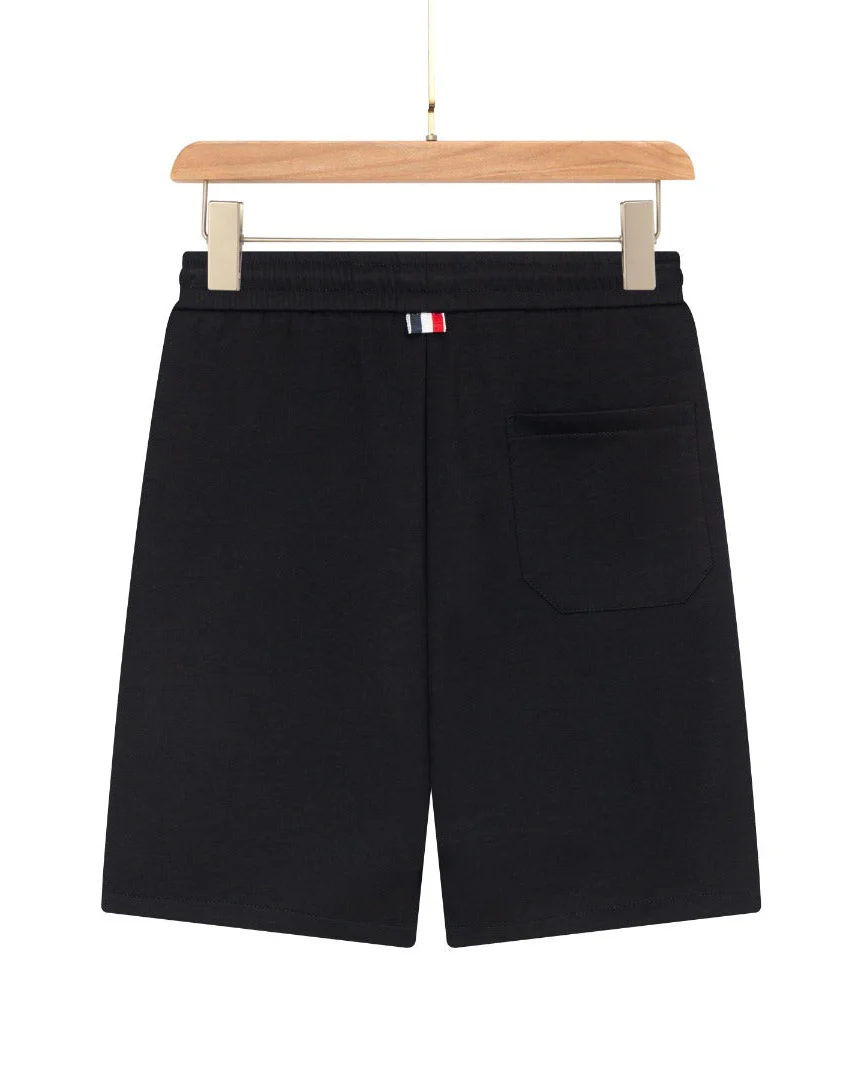 Embroidered patchwork cotton shorts