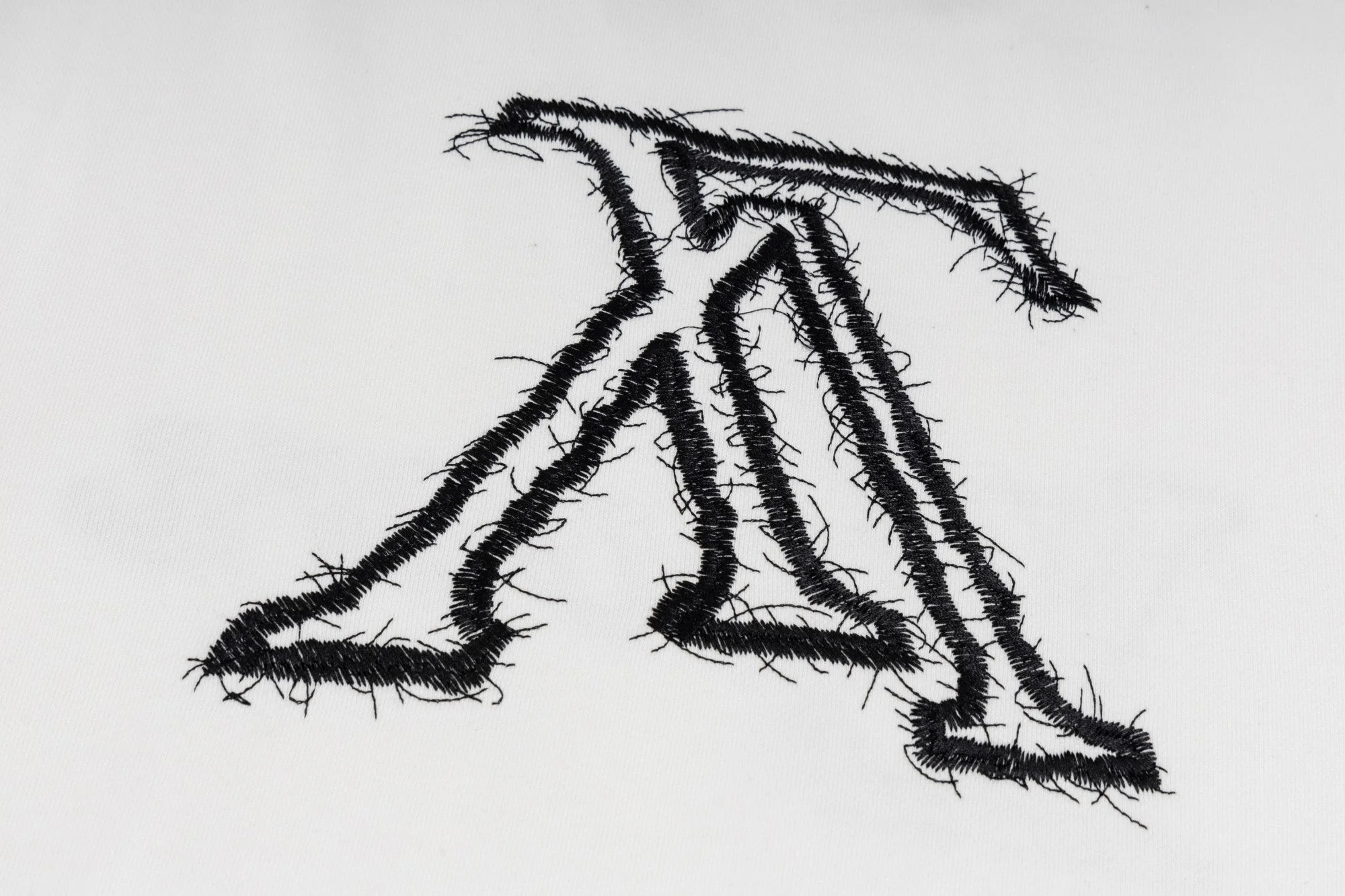 Double-sided embroidered round neck cotton sweatshirt