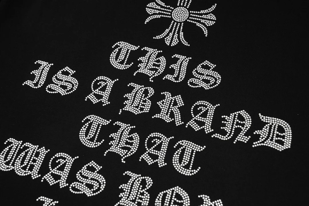 Rhinestone embroidered cotton T-shirt