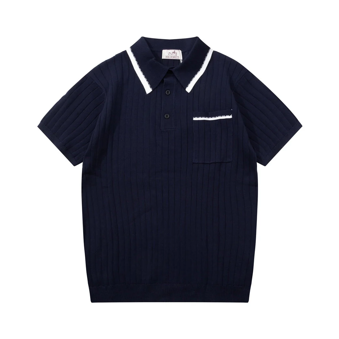 Fashion men's knitted polo shirt