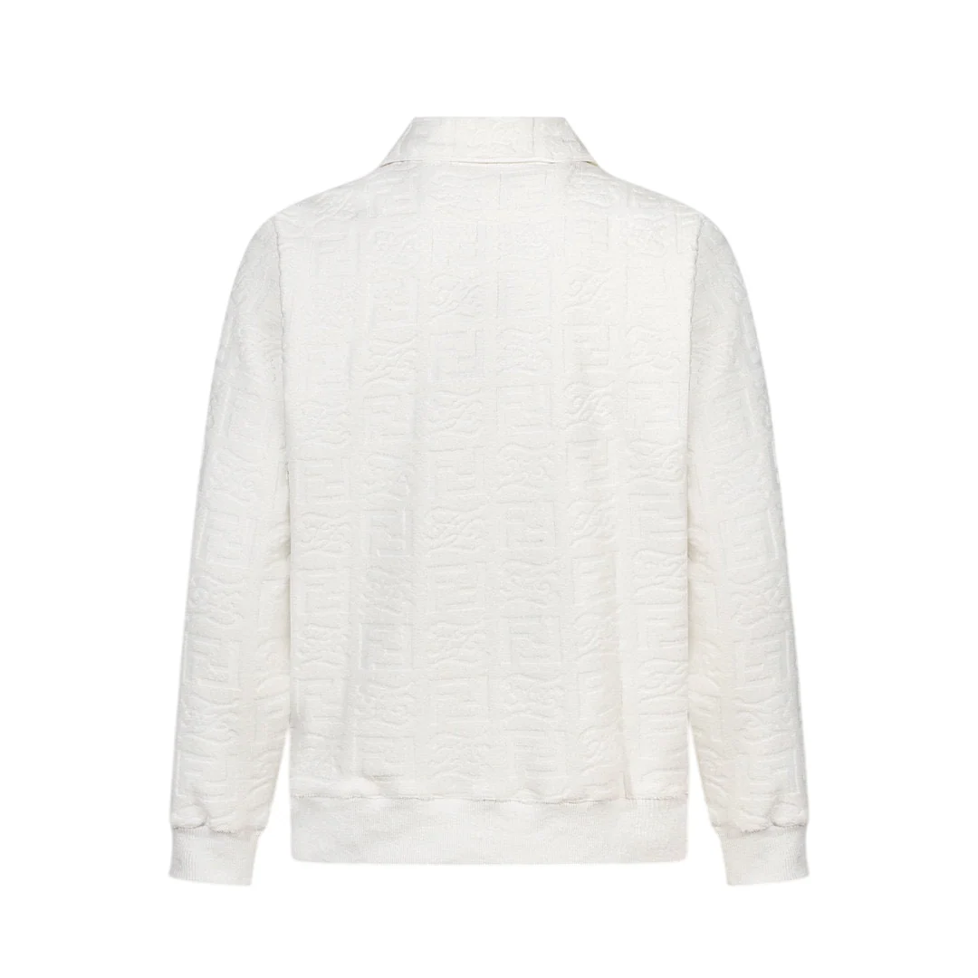 Jacquard-knit Polo sweater