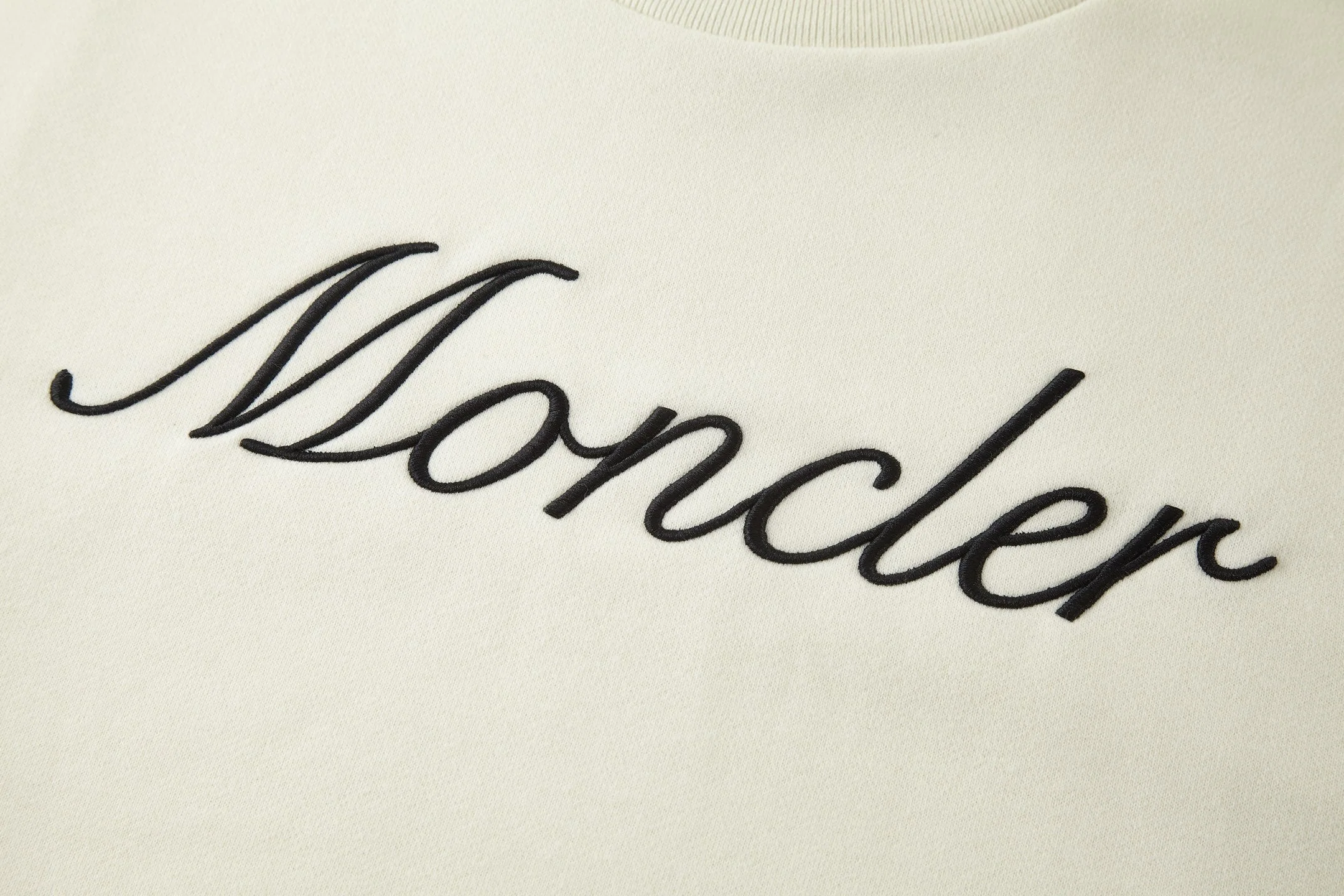 Embroidered crew neck cotton sweatshirt