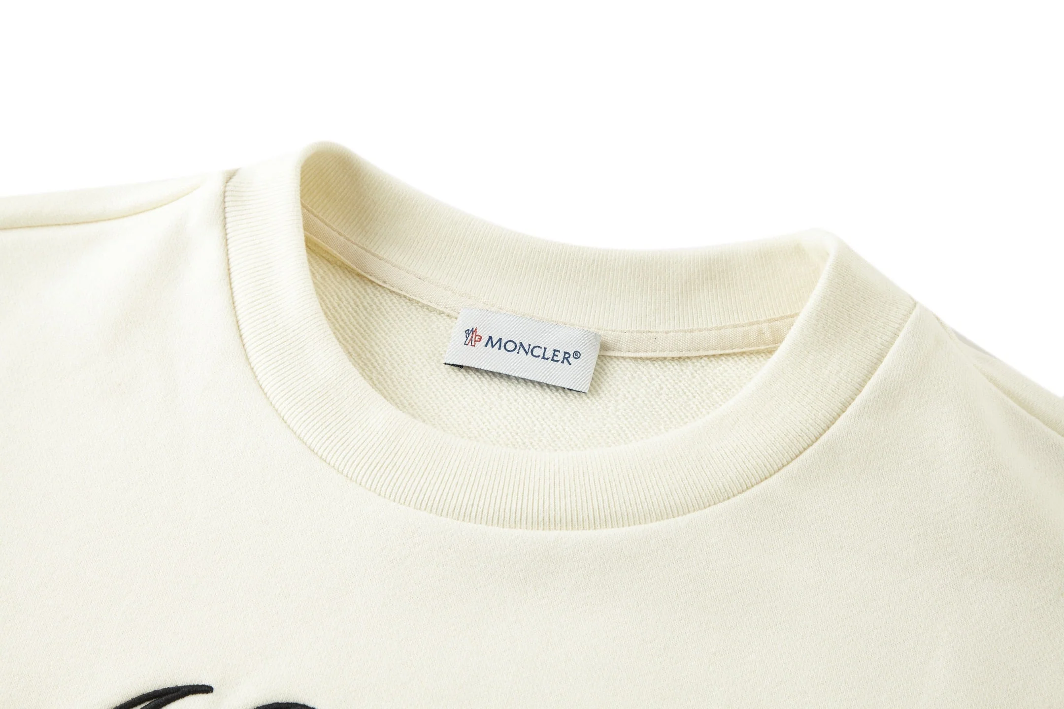 Embroidered crew neck cotton sweatshirt