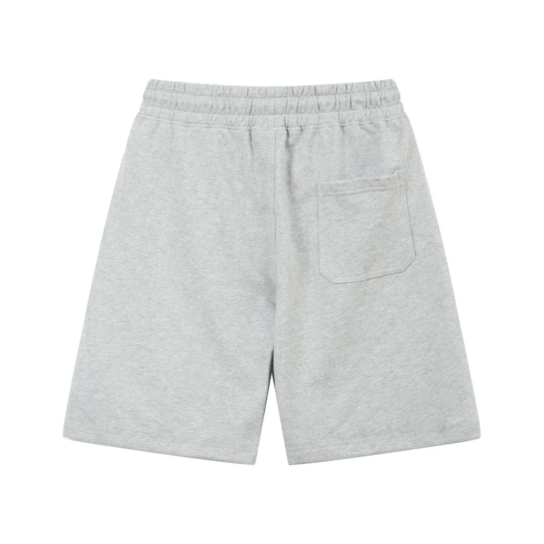 Printed embroidered cotton shorts