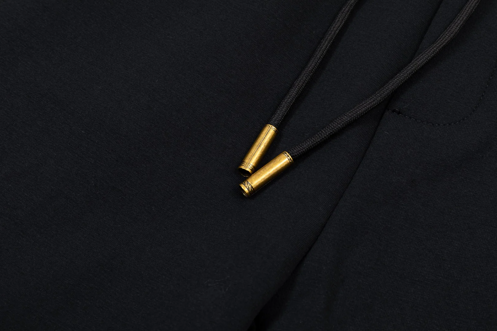 Check embroidered cotton drawstring trousers