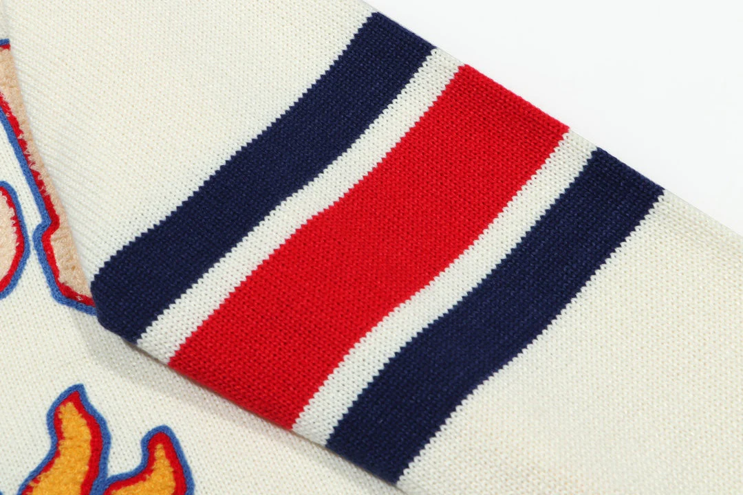 Knitted embroidered cashmere sweatshirt