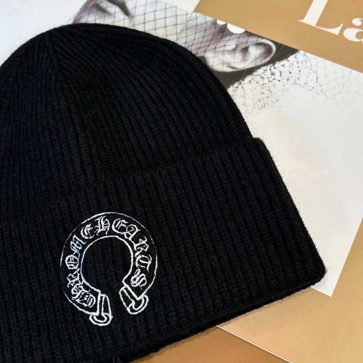 Embroidered Cashmere Knitted  Beanie