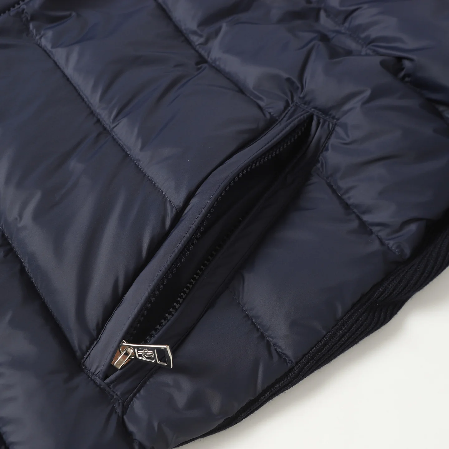 Wool Zip-Up Knit Down Hooded Jacket