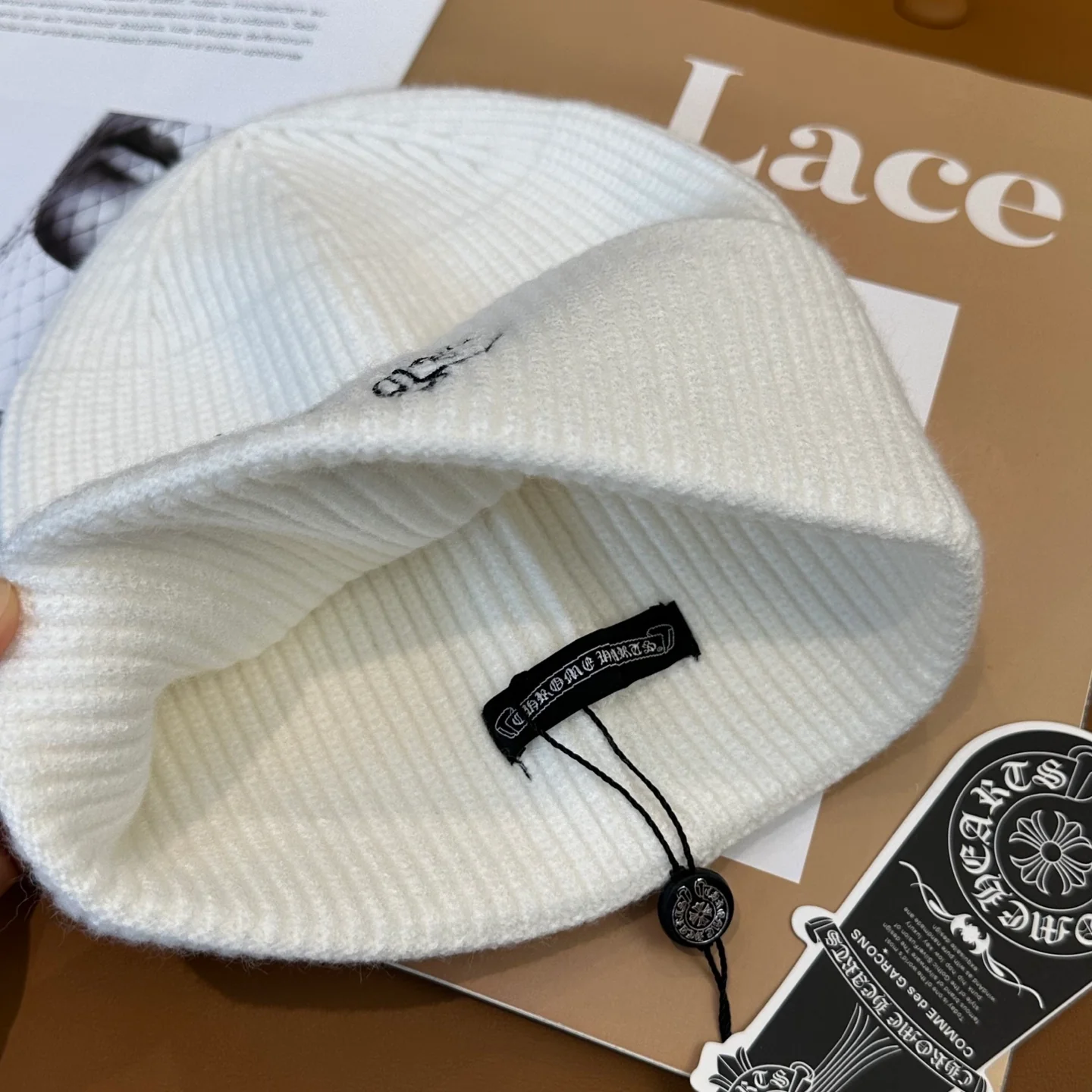 Embroidered Cashmere Knitted  Beanie